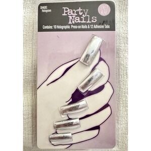 Vintage Revlon Street Wear Party Nails Hologram Silver Press-On 90s Sealed